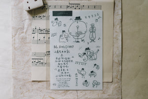 Yamadoro Mr Bird's Diary: Sing a Song Transfer Stickers - Smidapaper Ikigai Shop