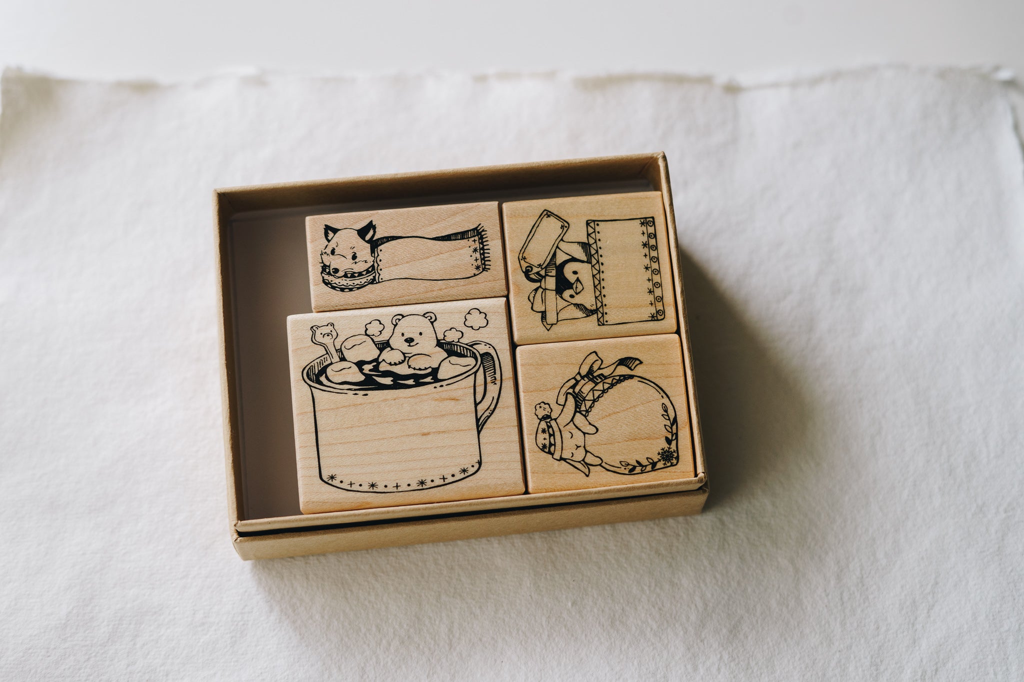 Maruco Winter Bunny Rubber Stamp Set (set of 4) - Smidapaper Ikigai Shop