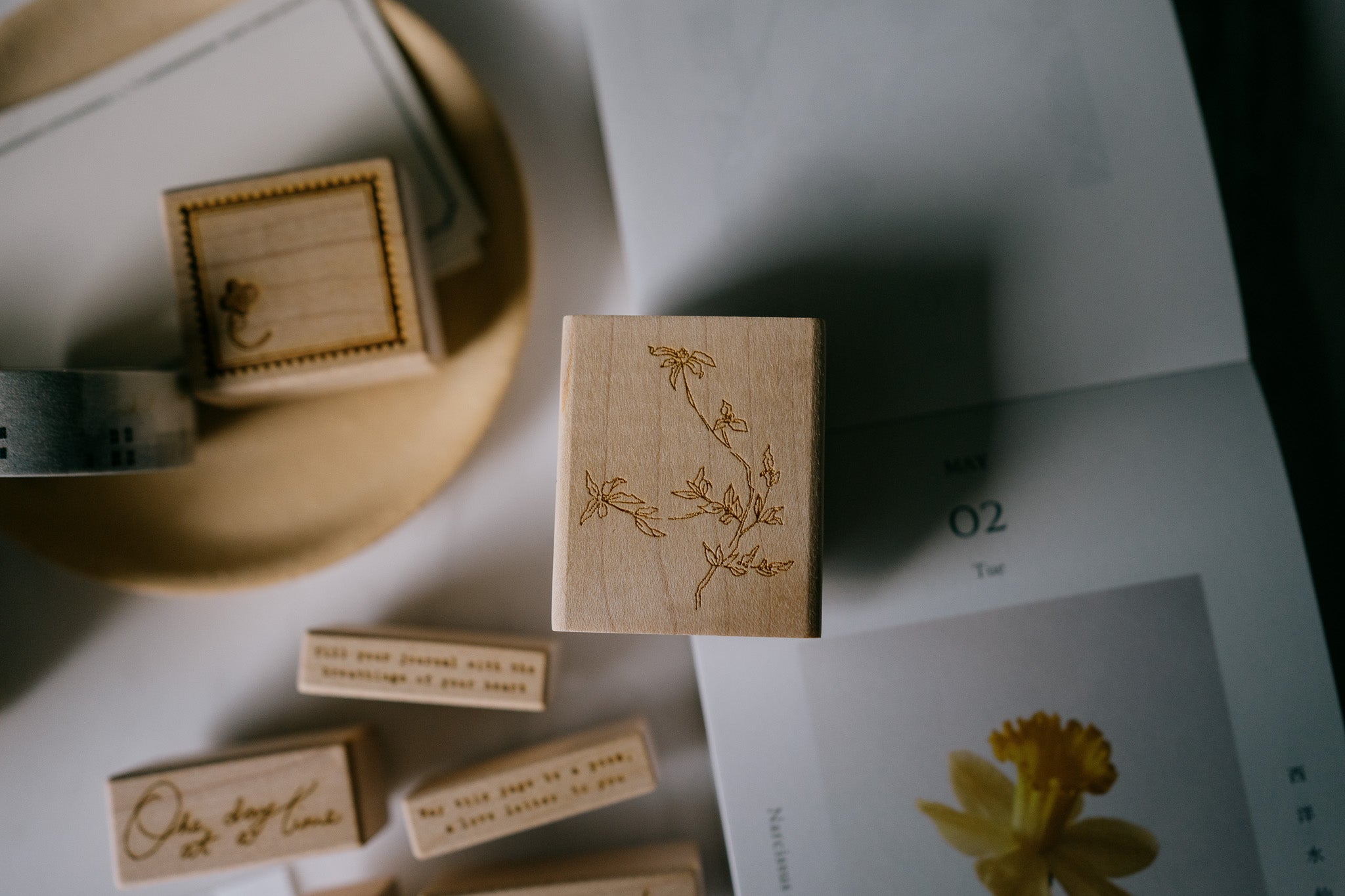Jesslynn Padilla: Forsythia Branch Rubber Stamp