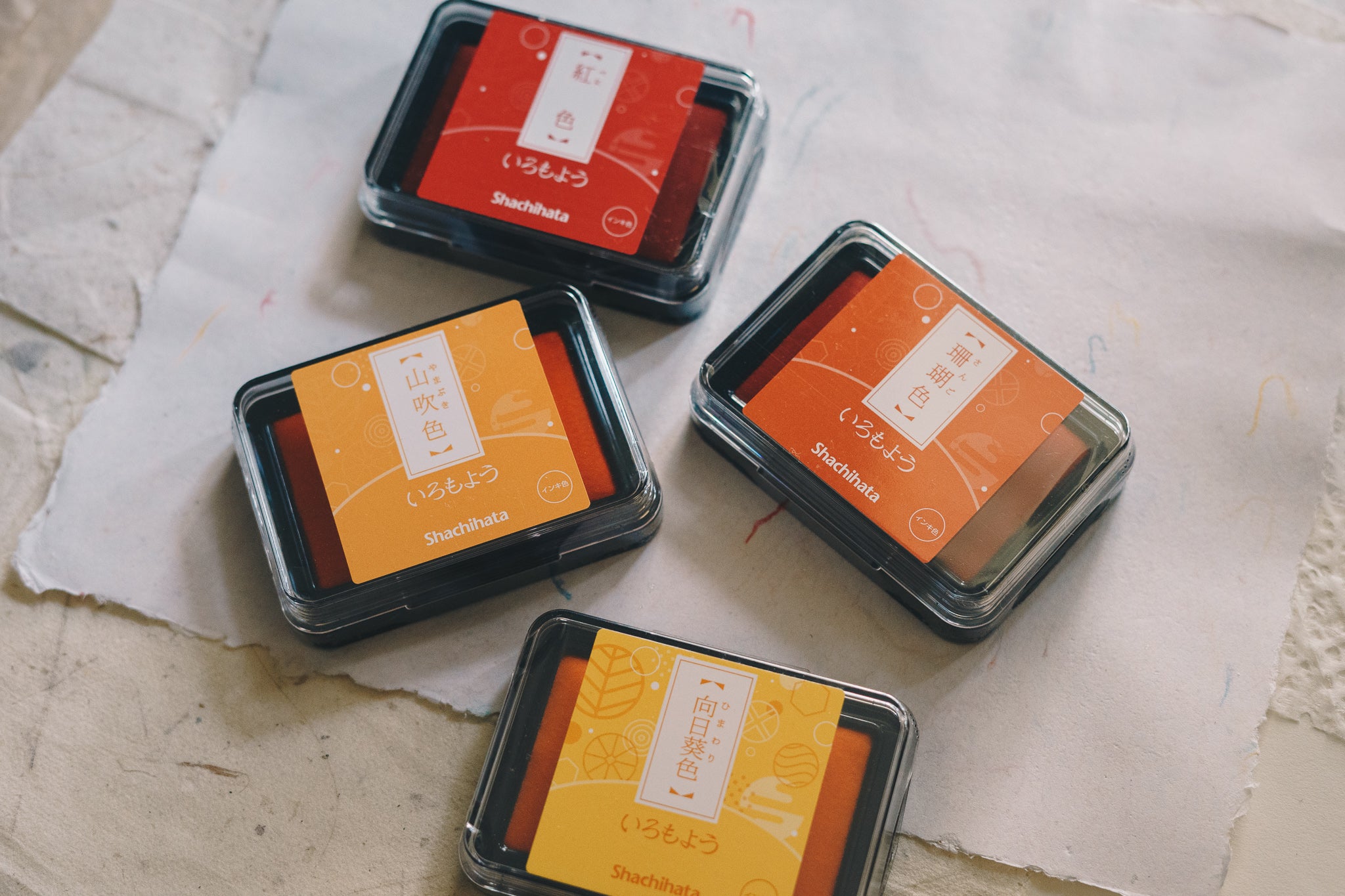 Shachihata Iromoyo Ink Pad (Yellows, Oranges, Reds) 24 Colours - Smidapaper Ikigai Shop