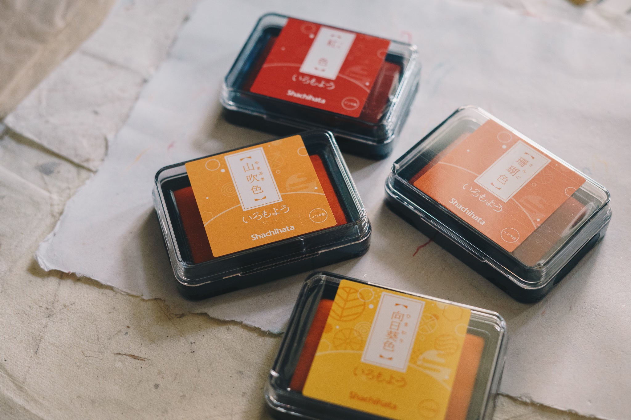 Shachihata Iromoyo Ink Pad (Yellows, Oranges, Reds) 24 Colours - Smidapaper Ikigai Shop