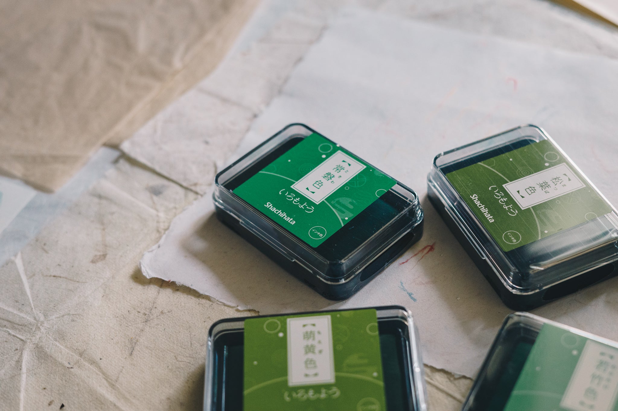 Shachihata Iromoyo Ink Pad (Greens) 24 Colours - Smidapaper Ikigai Shop