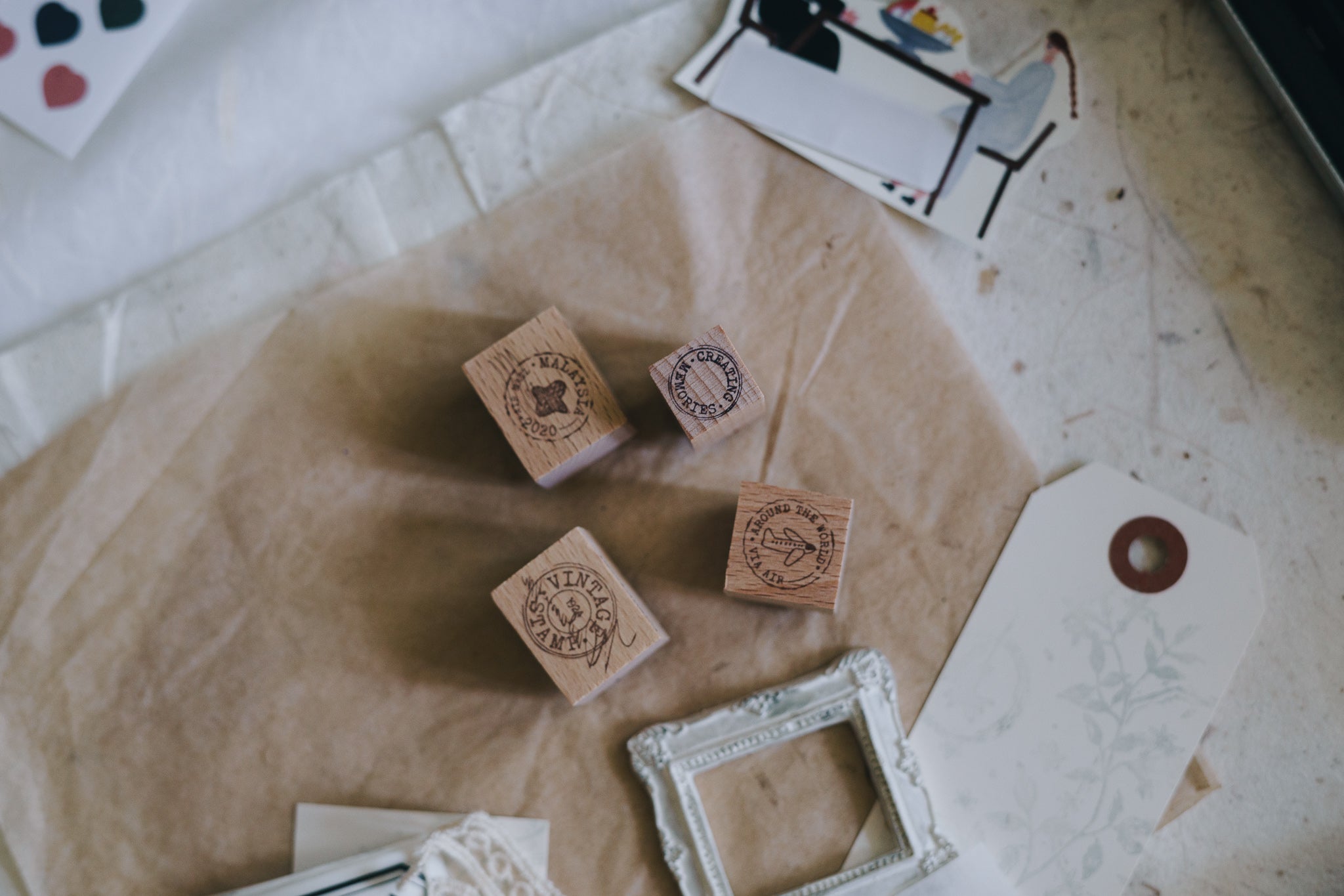 Kurukynki Postmark Rubber Stamp (sold individually) - Smidapaper Ikigai Shop