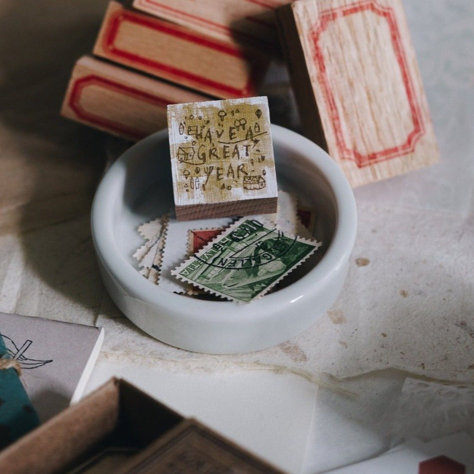 Kurukynki Have a Great Year Rubber Stamp - Smidapaper Ikigai Shop