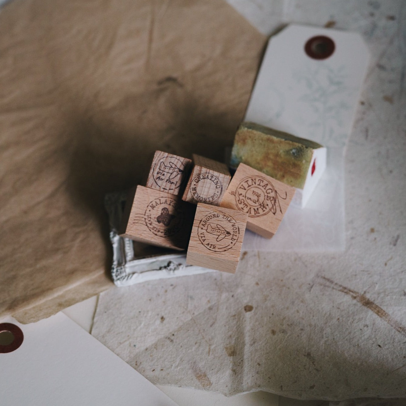 Kurukynki Postmark Rubber Stamp (sold individually) - Smidapaper Ikigai Shop