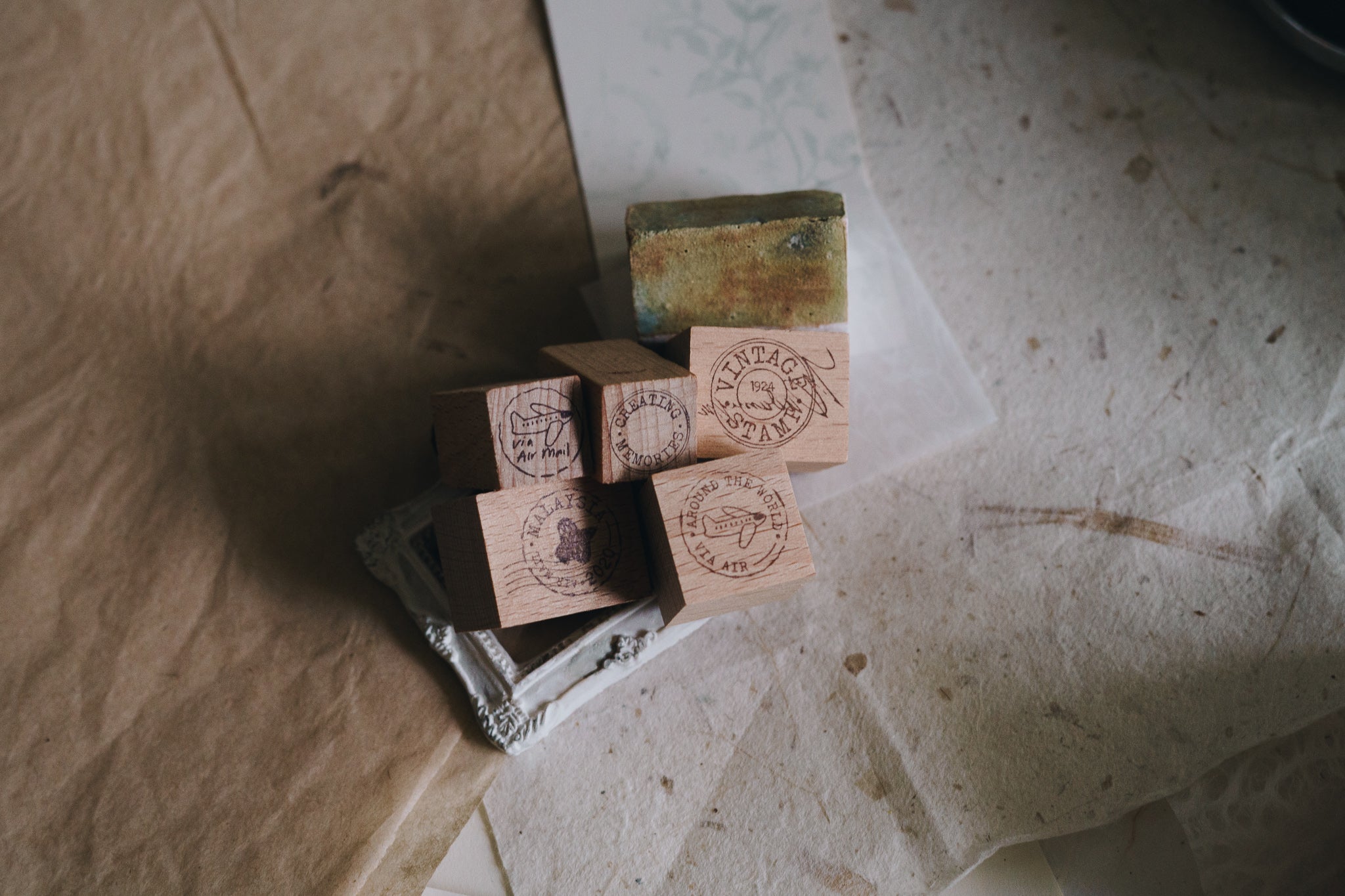 Kurukynki Postmark Rubber Stamp (sold individually) - Smidapaper Ikigai Shop