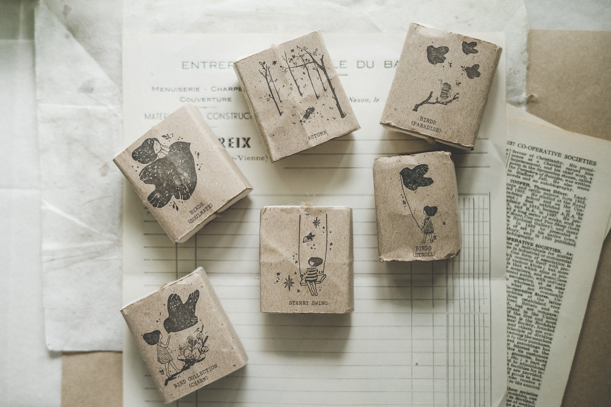 Black Milk Project Rubber Stamp - Birds: Soulmate - Smidapaper Ikigai Shop