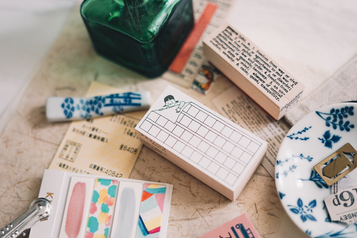 Manuscript Paper Rubber Stamp - Smidapaper Ikigai Shop