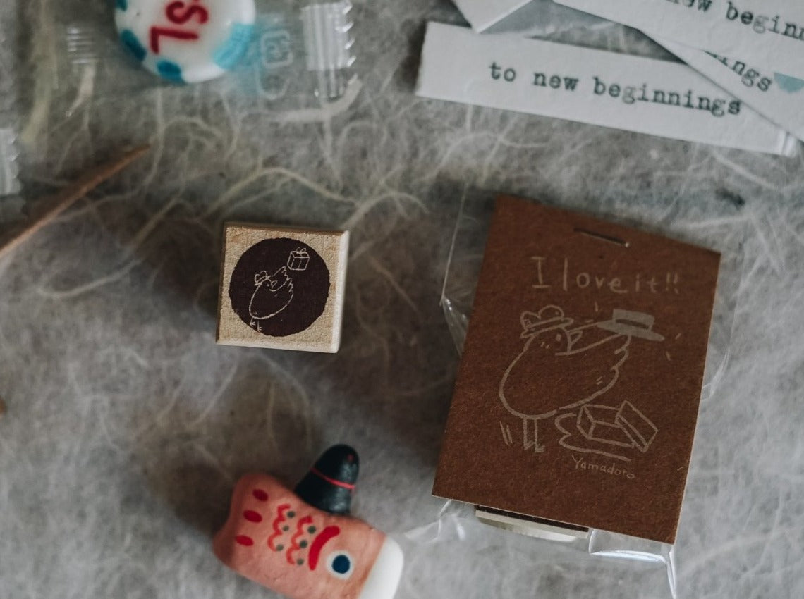 Yamadoro Catch the Gift Rubber Stamp - Smidapaper Ikigai Shop