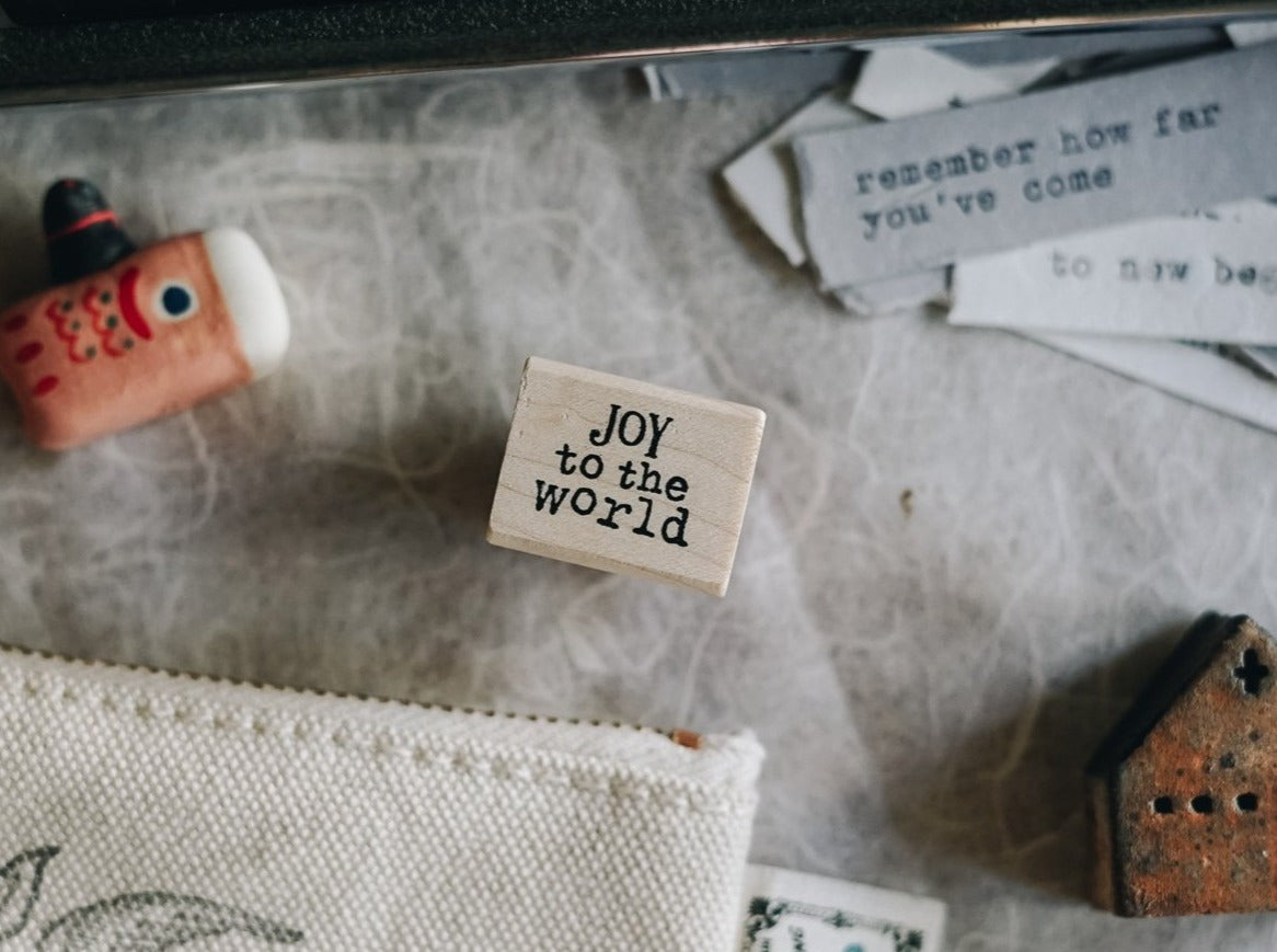 Catslife Press Joy to the World Rubber Stamp - Smidapaper Ikigai Shop