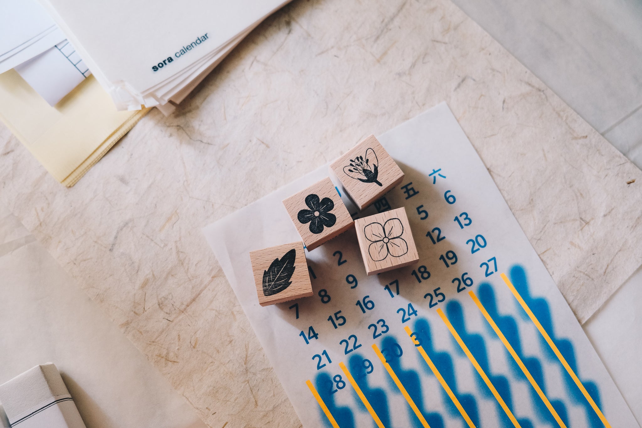Labiri Flora Rubber Stamp (Set of 4) - Smidapaper Ikigai Shop
