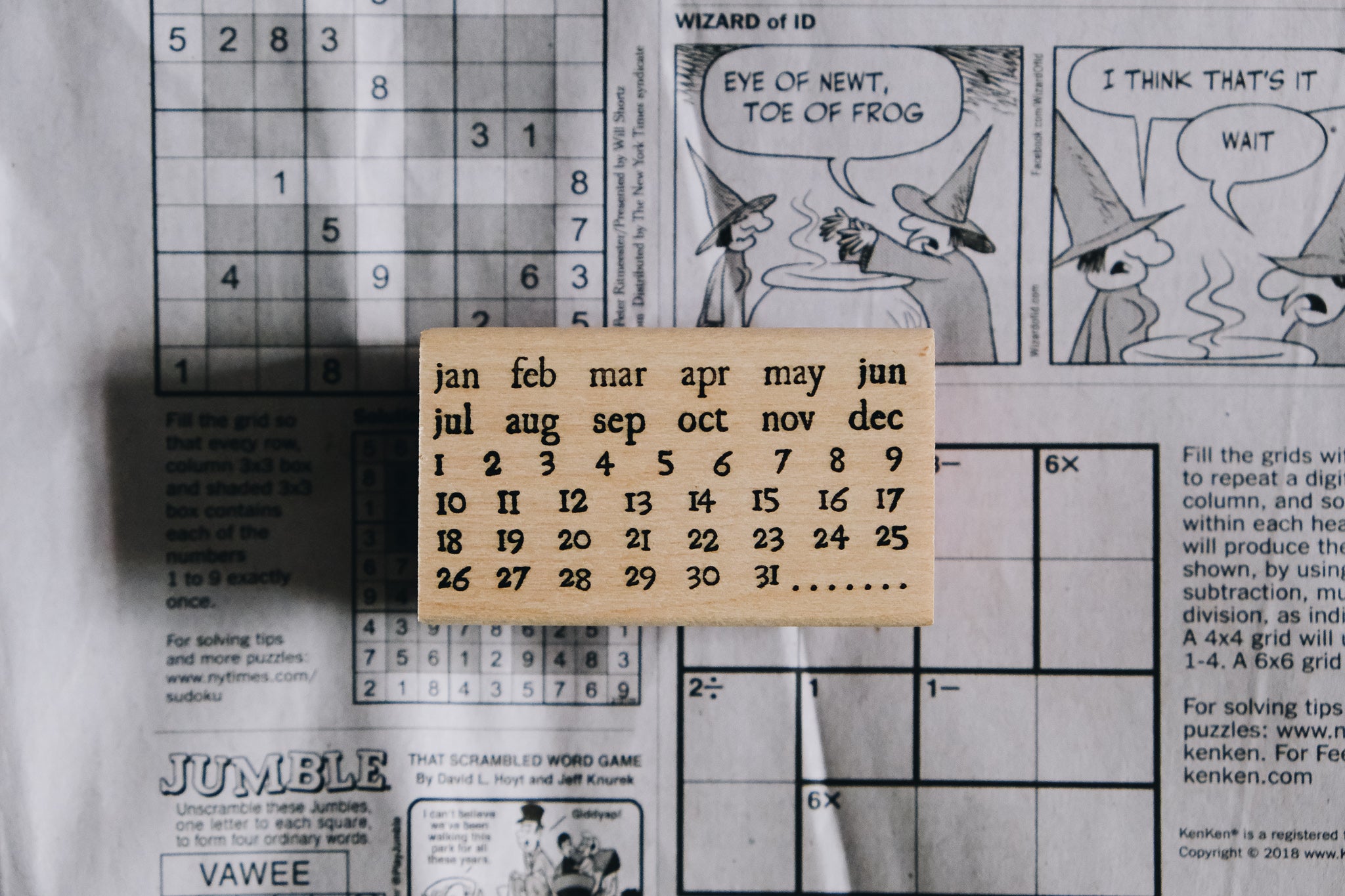 Catslife Press Calendar Unframed Rubber Stamp - Smidapaper Ikigai Shop