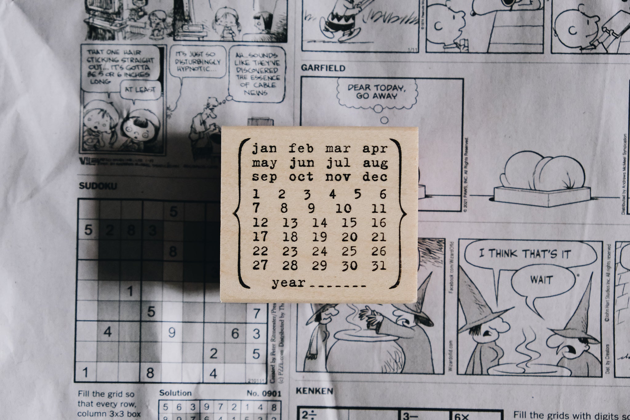 Catslife Press Boxy Calendar Rubber Stamp - Smidapaper Ikigai Shop