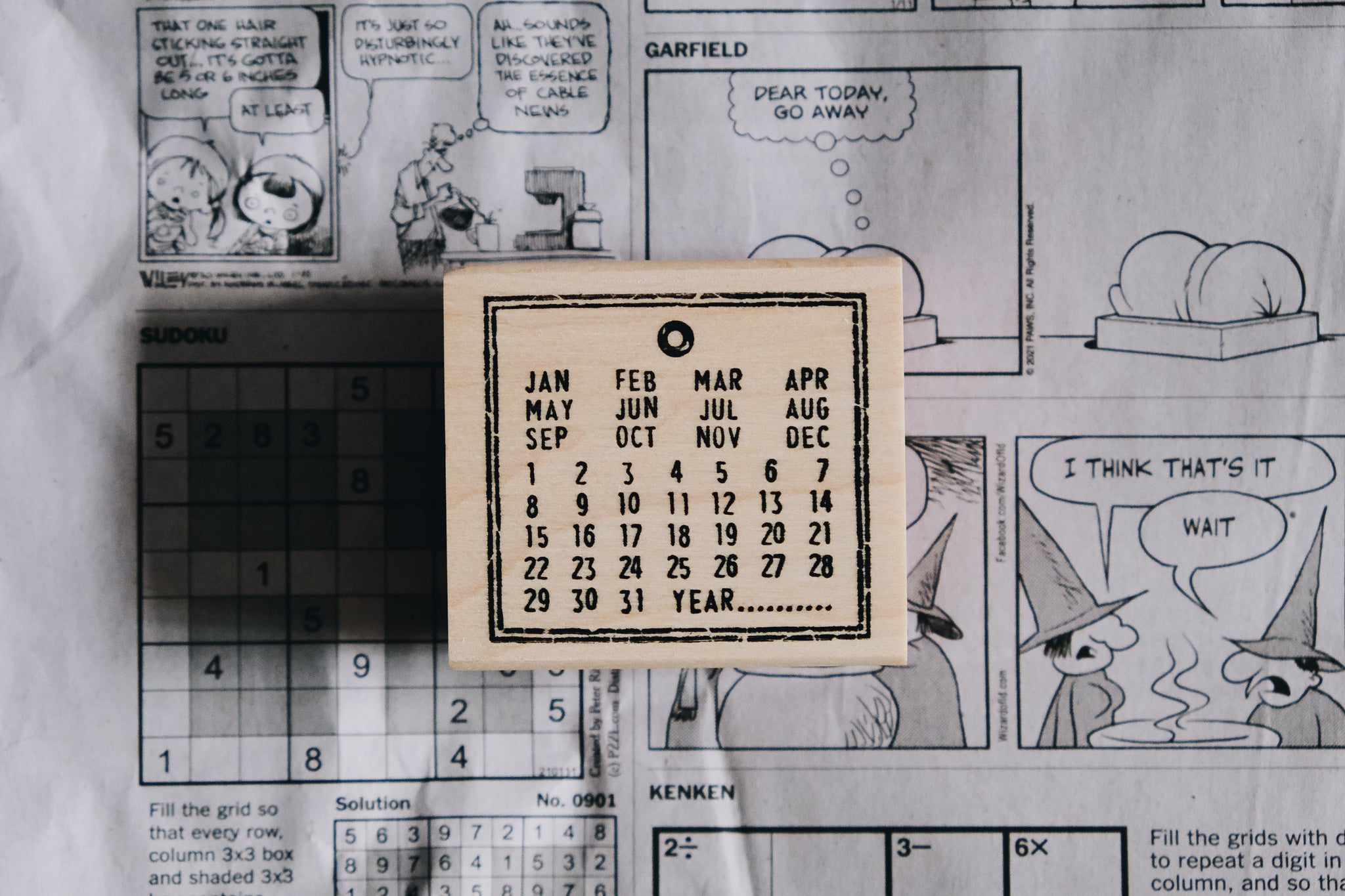 Catslife Press Tag Calendar Rubber Stamp - Smidapaper Ikigai Shop