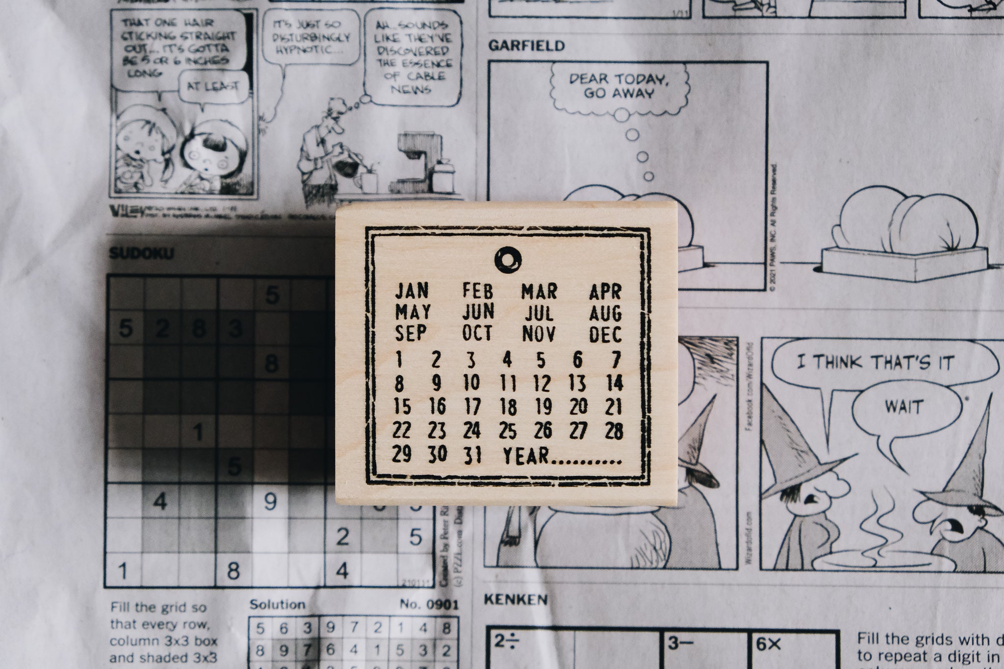 Catslife Press Tag Calendar Rubber Stamp - Smidapaper Ikigai Shop