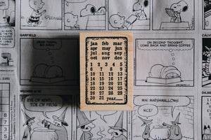 Catslife Press Grungy Vertical Calendar Rubber Stamp - Smidapaper Ikigai Shop