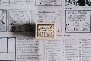 Catslife Press Fragile Label Rubber Stamp - Smidapaper Ikigai Shop