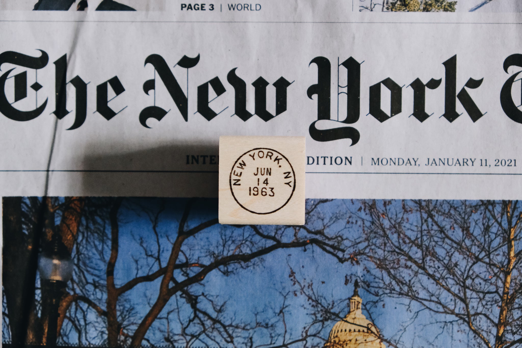 Catslife Press New York Postmark Rubber Stamp - Smidapaper Ikigai Shop