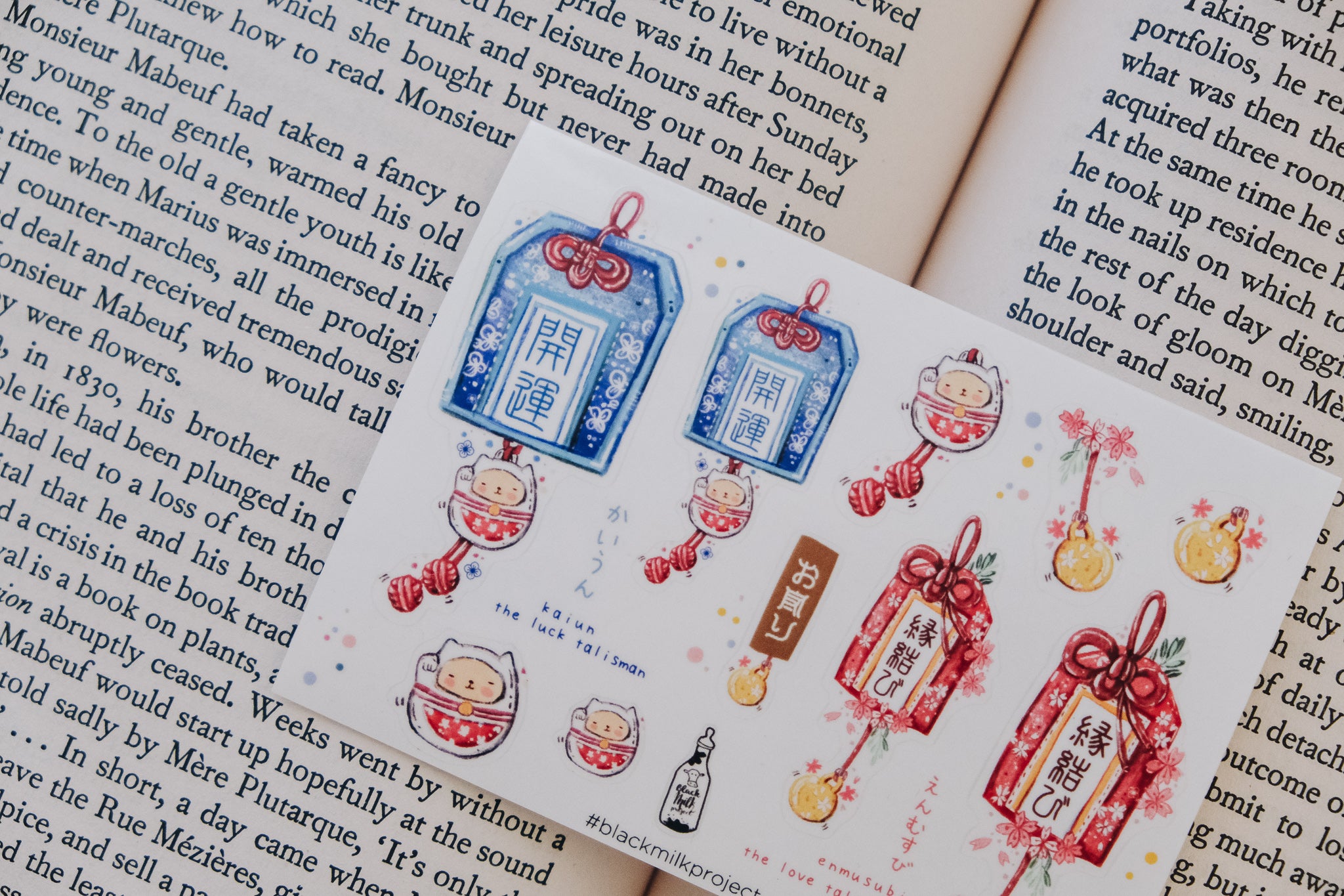 Black Milk Project Mini Sticker Sheet - Omamori - Smidapaper Ikigai Shop
