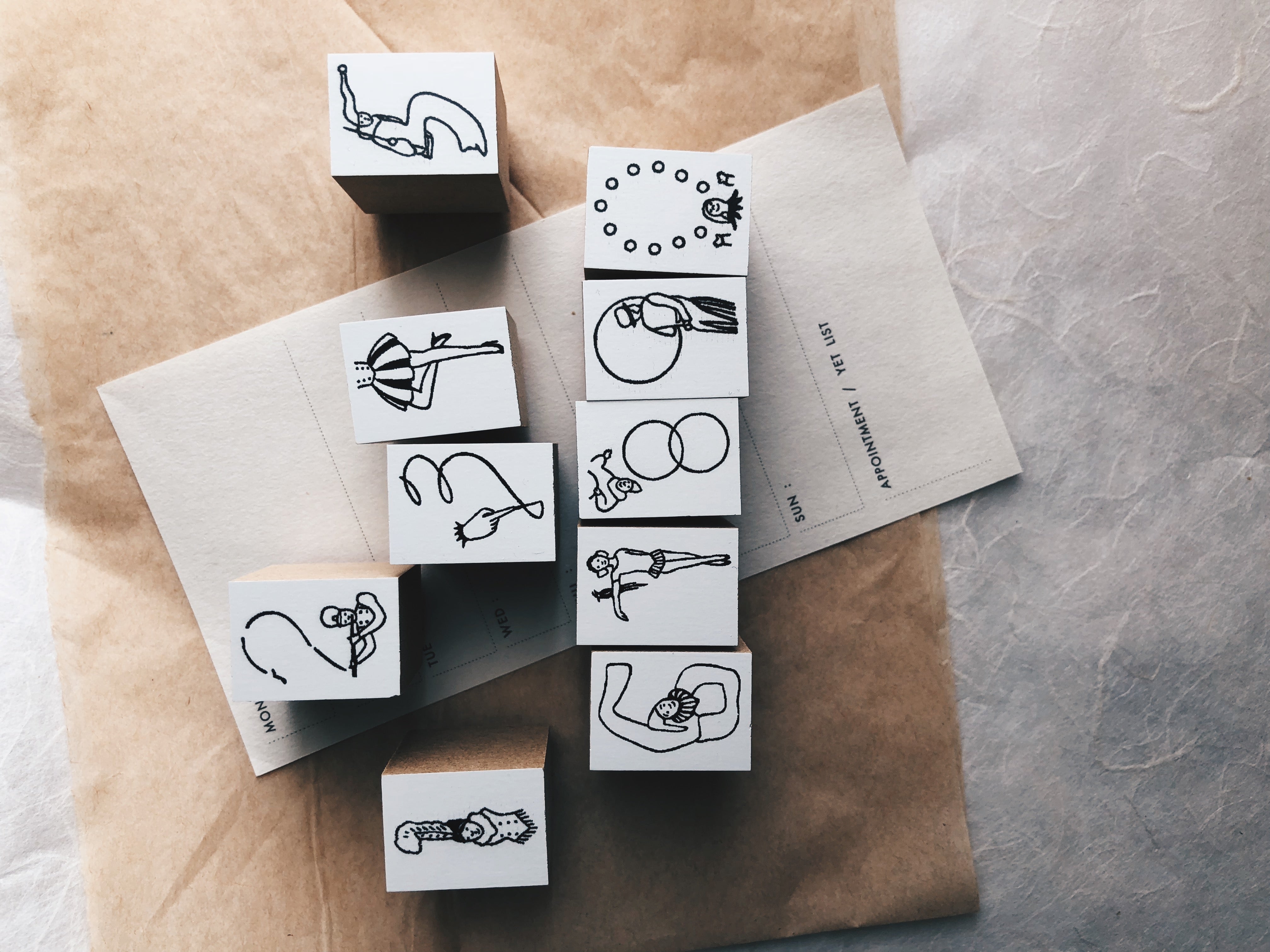 Rakuihana Circus Number Rubber Stamps - Smidapaper Ikigai Shop