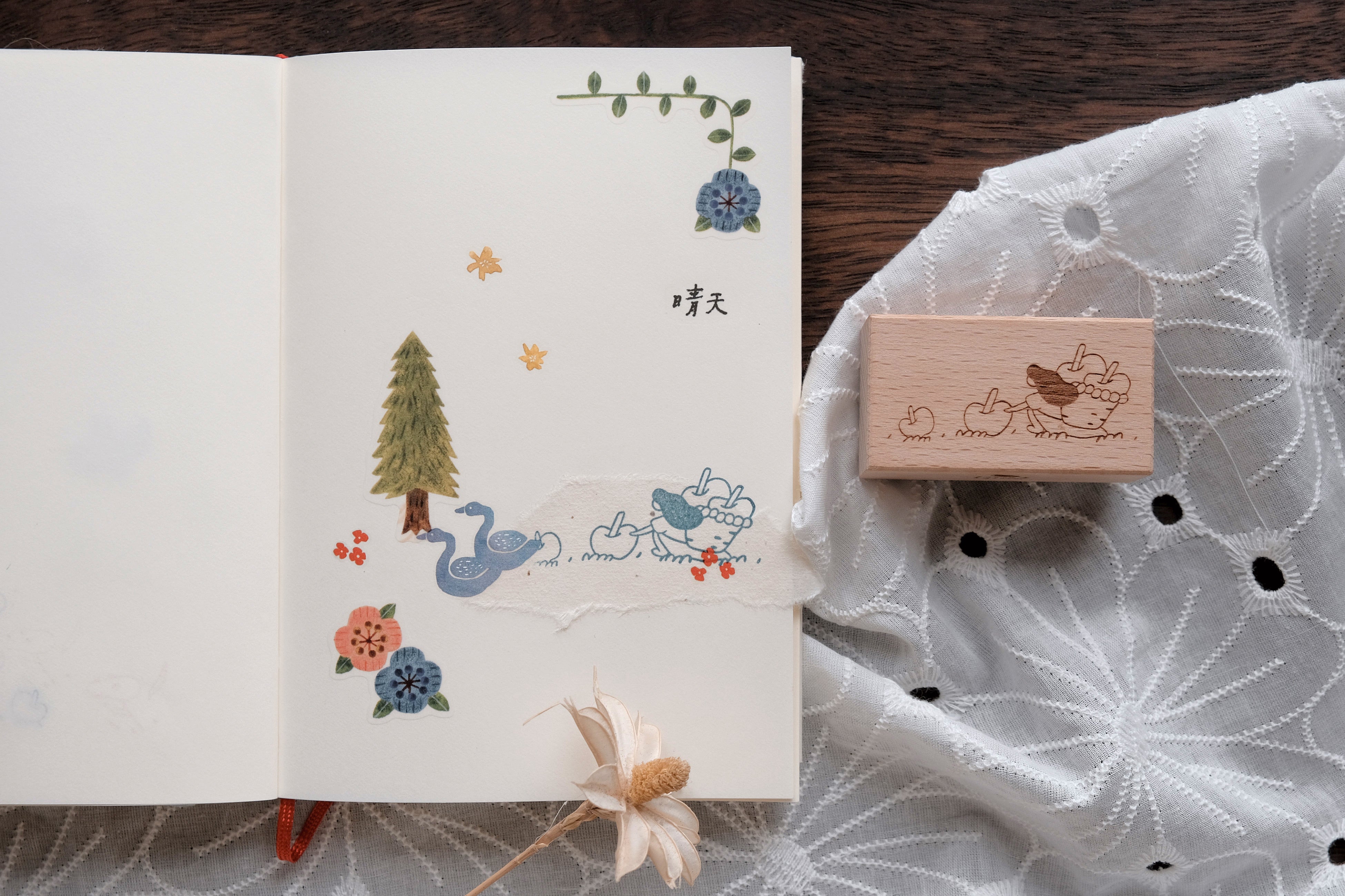 bighands Rubber Stamp- Pick Some Apples