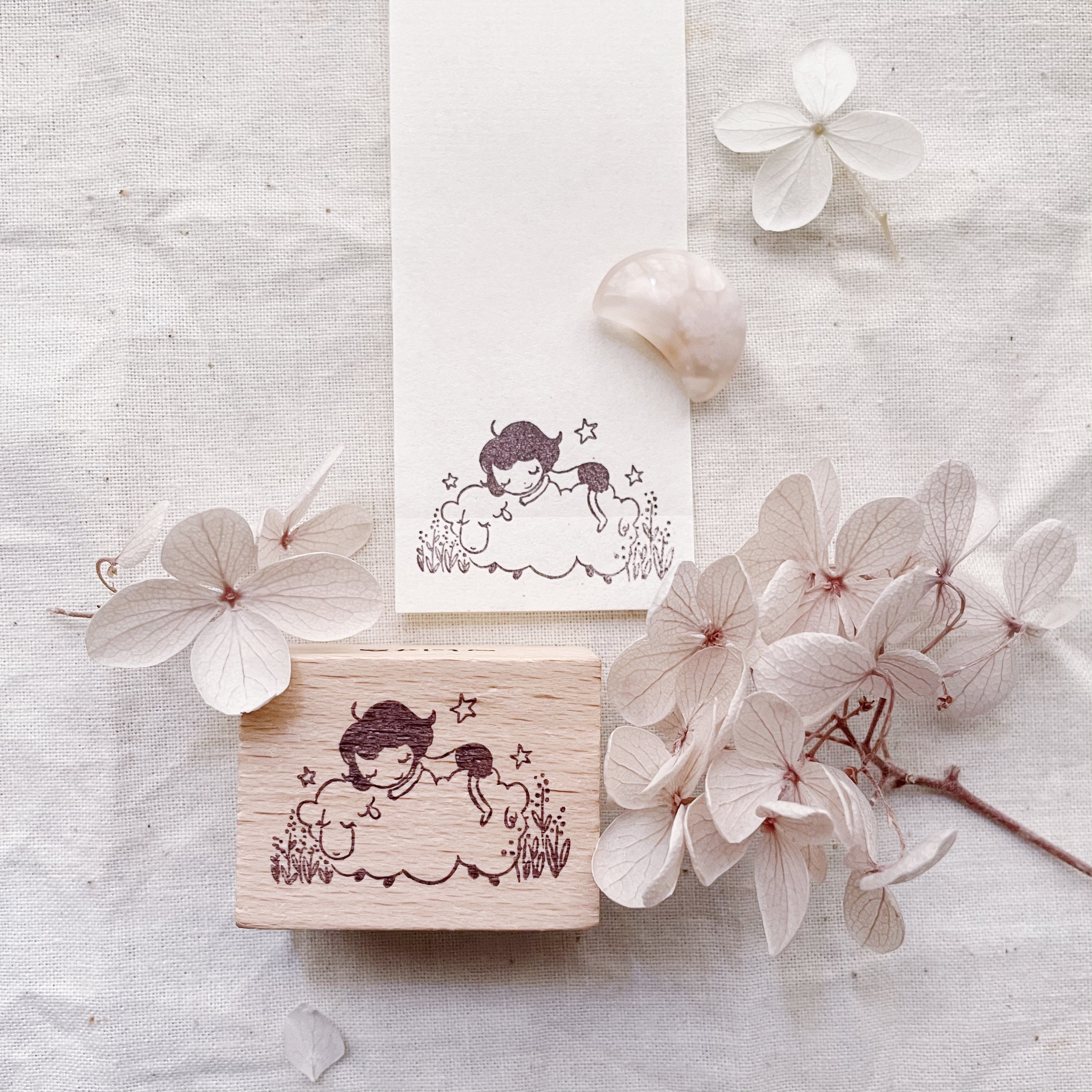 msbulat Slow Down: Have Sheep Dreams Rubber Stamp - Smidapaper Ikigai Shop