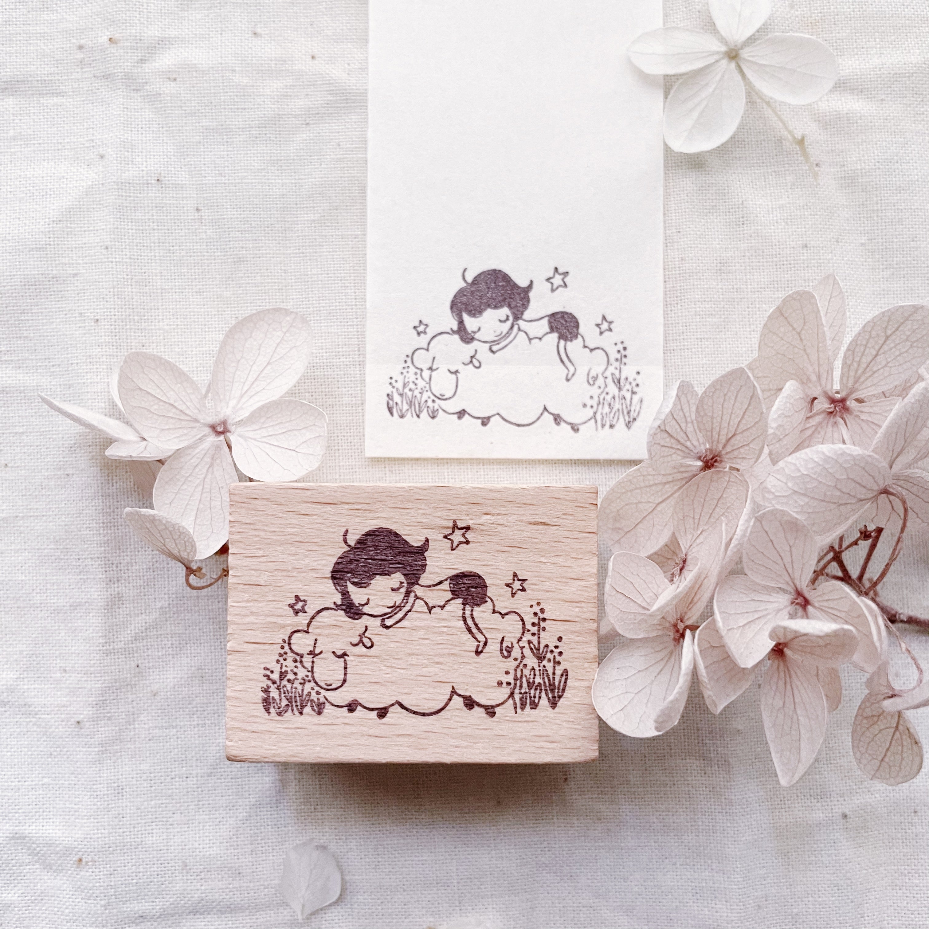 msbulat Slow Down: Have Sheep Dreams Rubber Stamp - Smidapaper Ikigai Shop