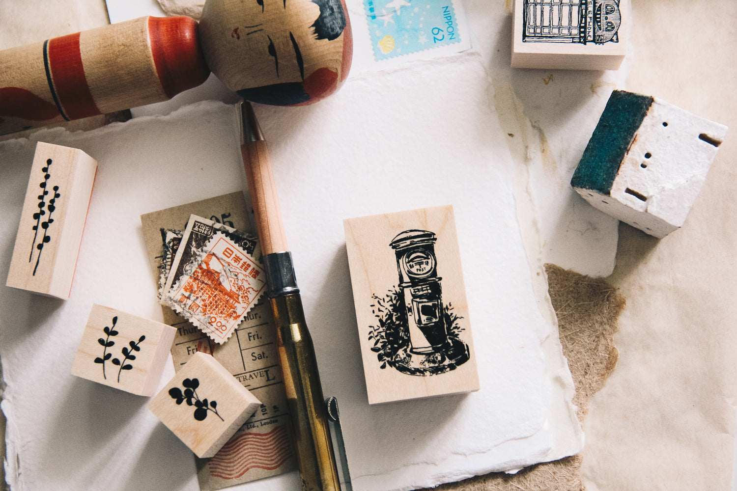 Post Box Rubber Stamp - Smidapaper Ikigai Shop