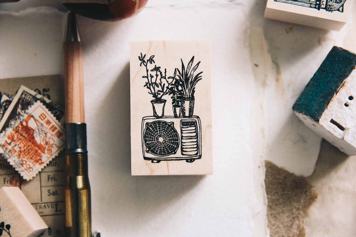 Air Con Rubber Stamp - Smidapaper Ikigai Shop