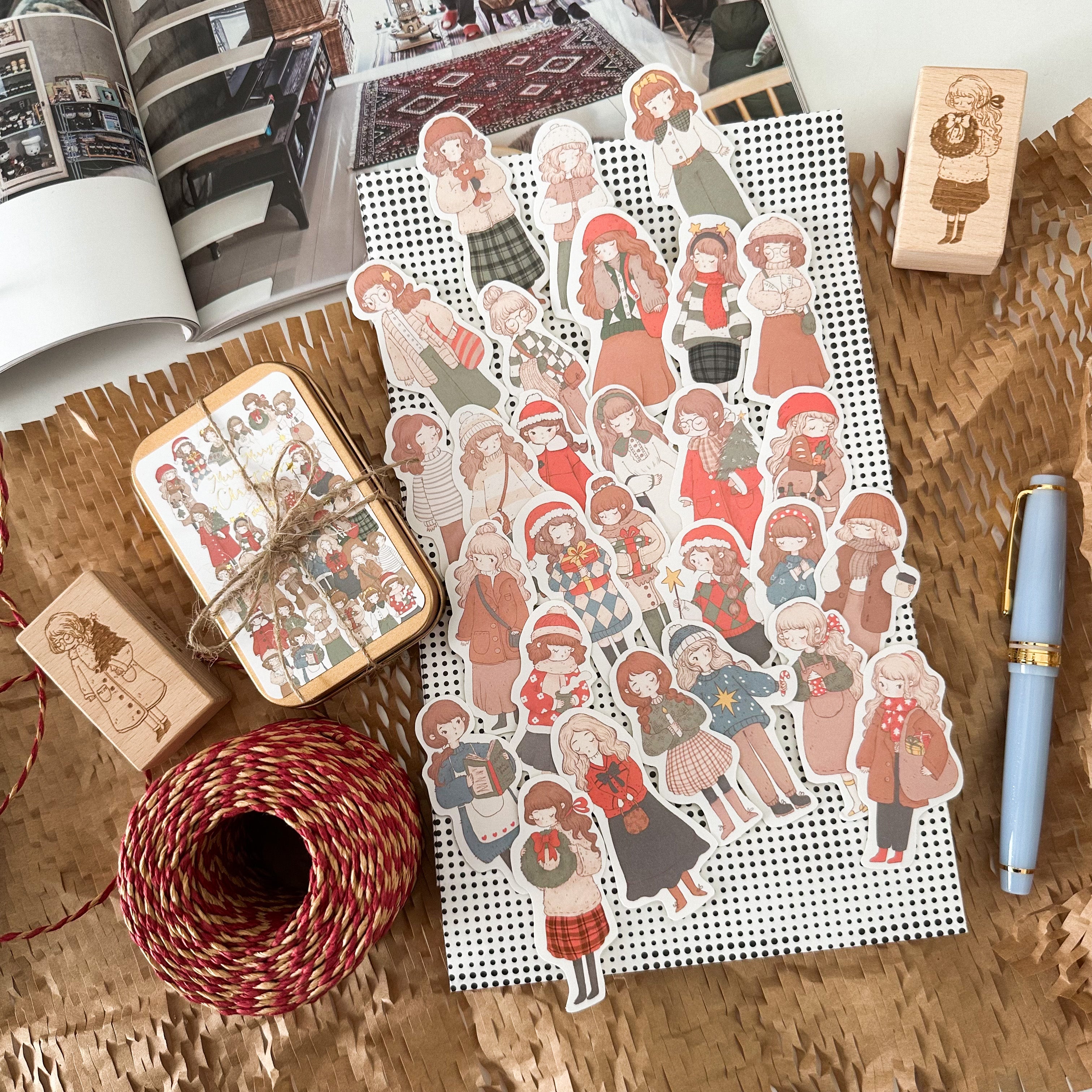 Christmas Girls Sticker Box