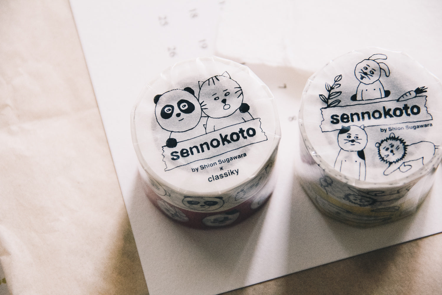 Sennokoto Random Washi Tape White - Smidapaper Ikigai Shop