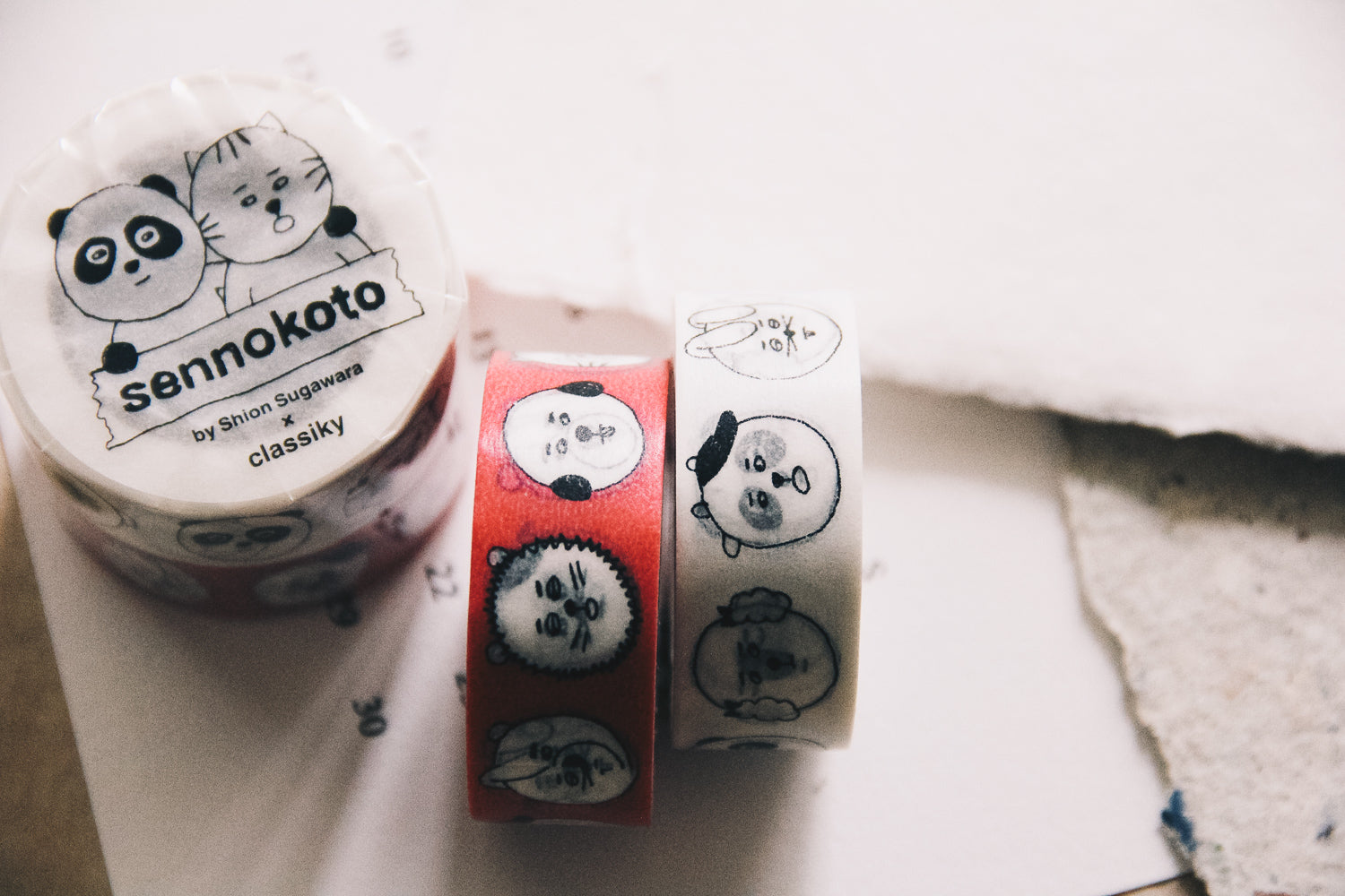 Sennokoto Face Washi Tape Pink - Smidapaper Ikigai Shop