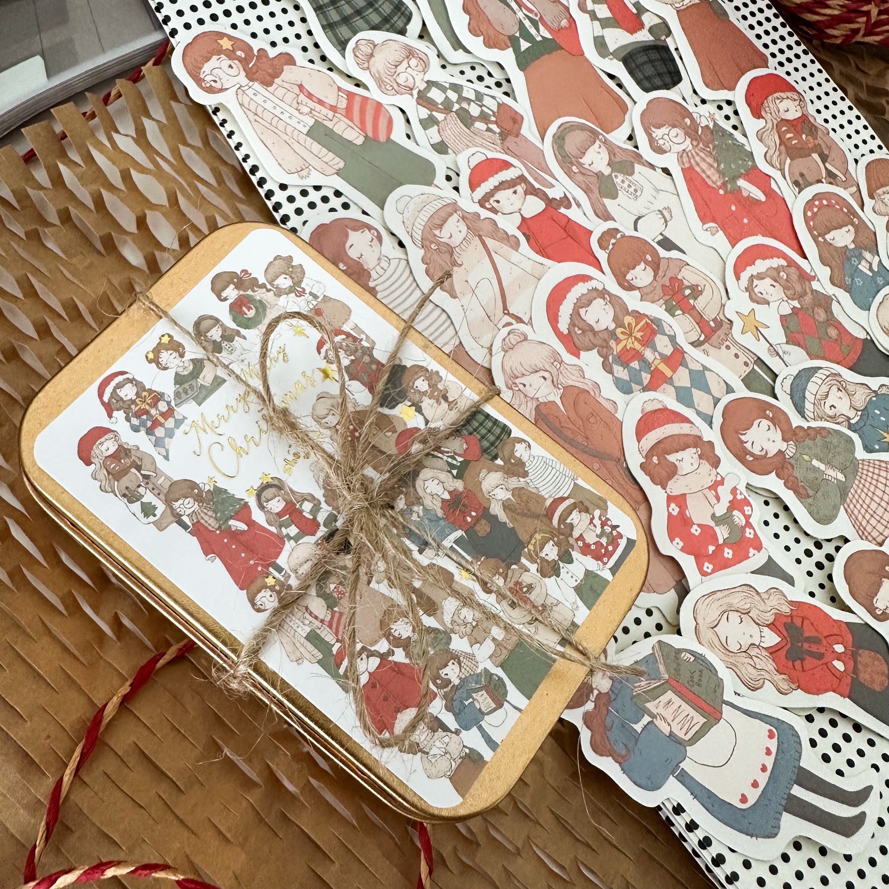 Christmas Girls Sticker Box