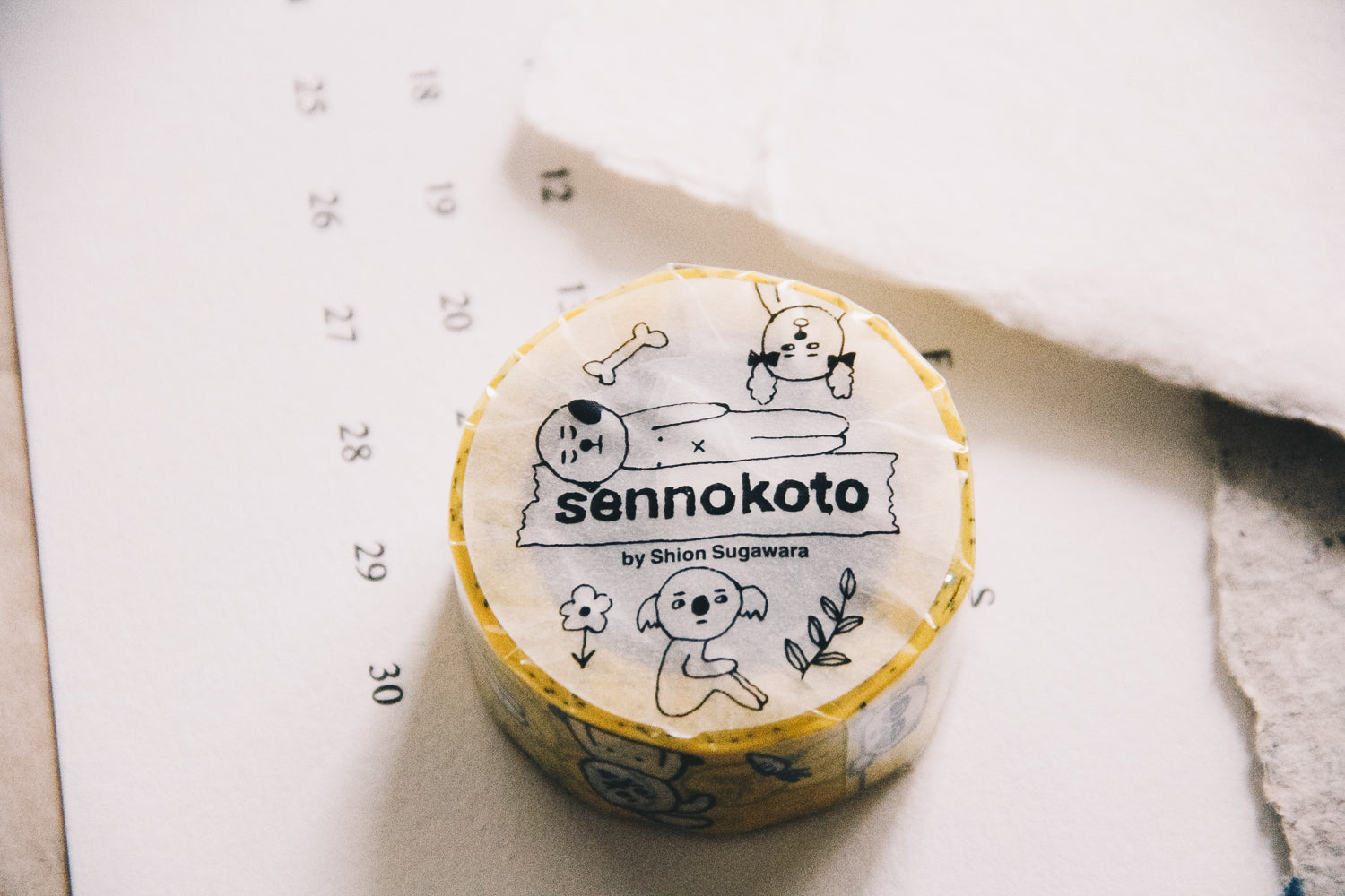 Sennokoto Random Washi Tape Yellow - Smidapaper Ikigai Shop