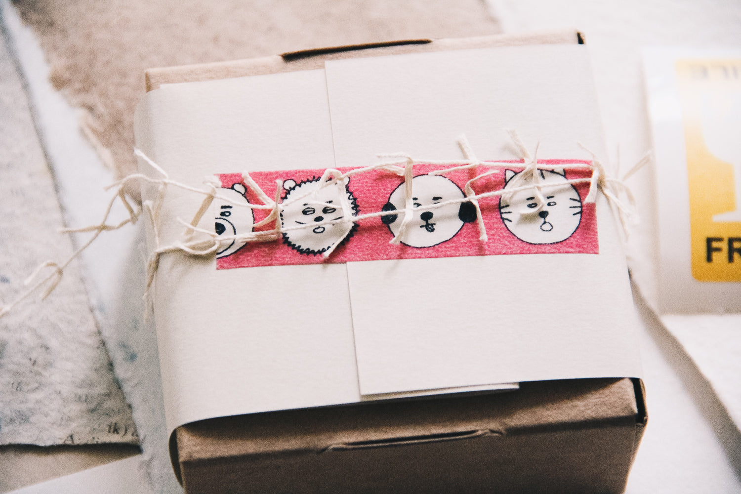 Sennokoto Face Washi Tape Pink - Smidapaper Ikigai Shop