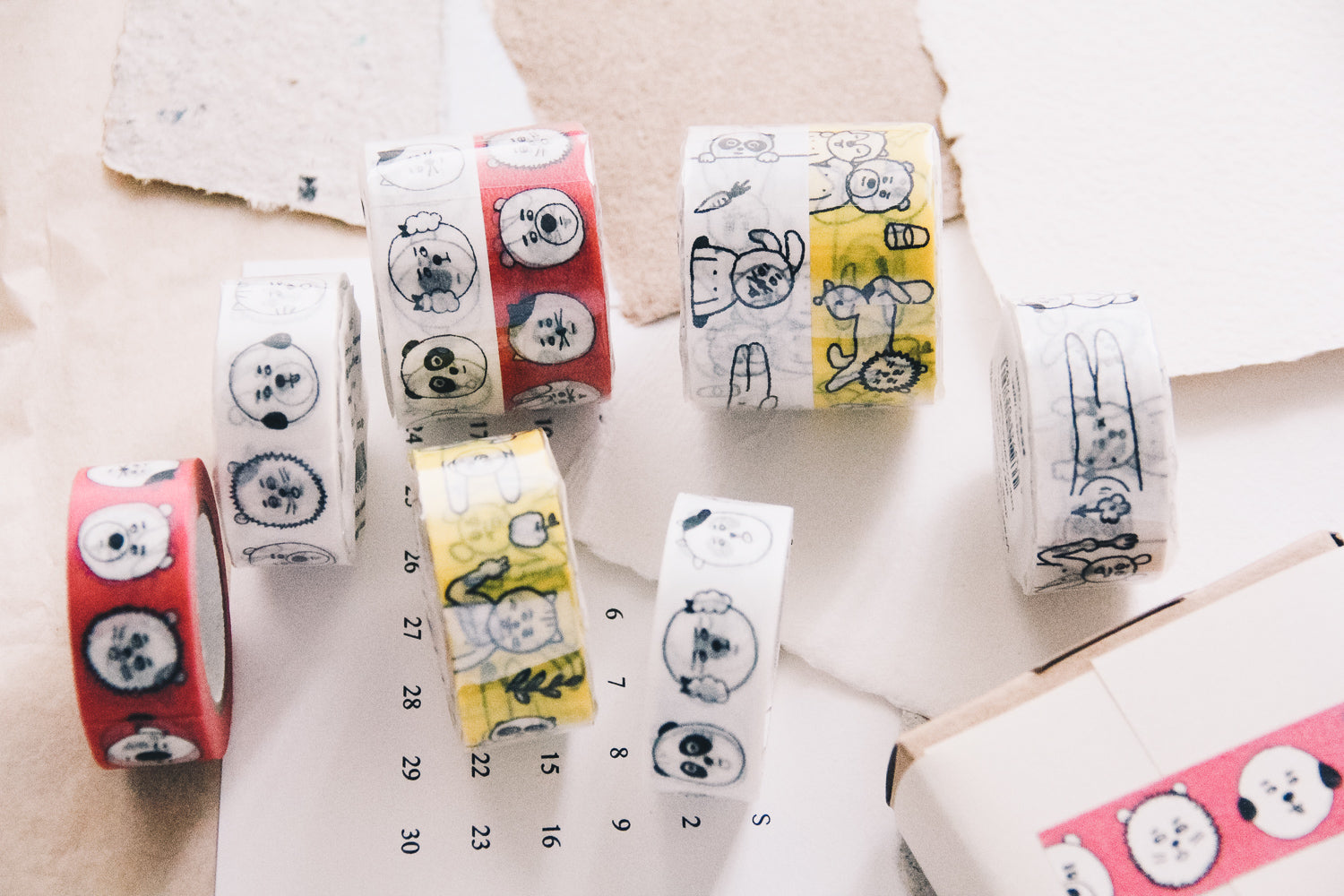 Sennokoto Face Washi Tape White - Smidapaper Ikigai Shop