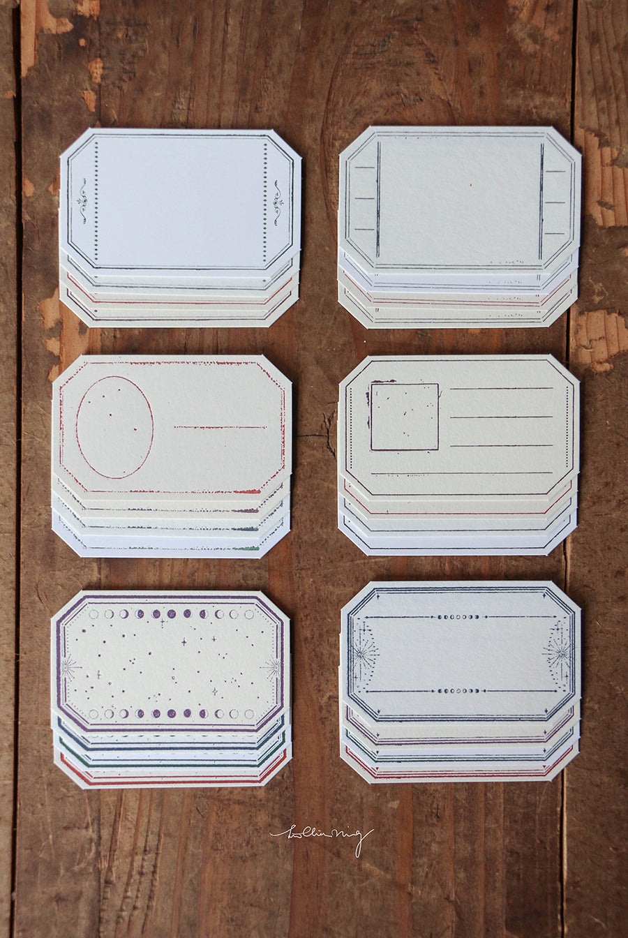 Letterpress Vintage Tag Set B (Labels) - Smidapaper Ikigai Shop
