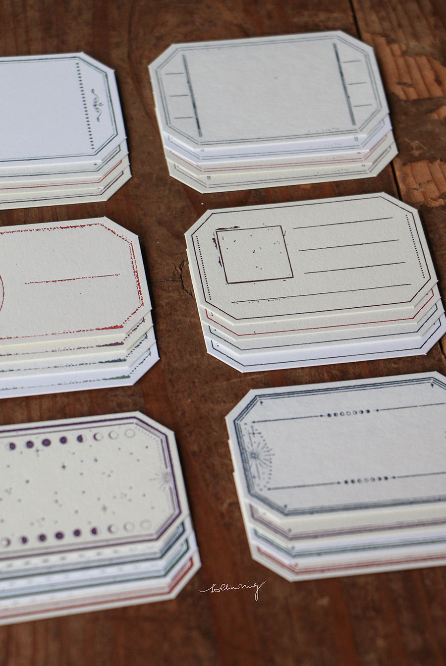 Letterpress Vintage Tag Set B (Labels) - Smidapaper Ikigai Shop
