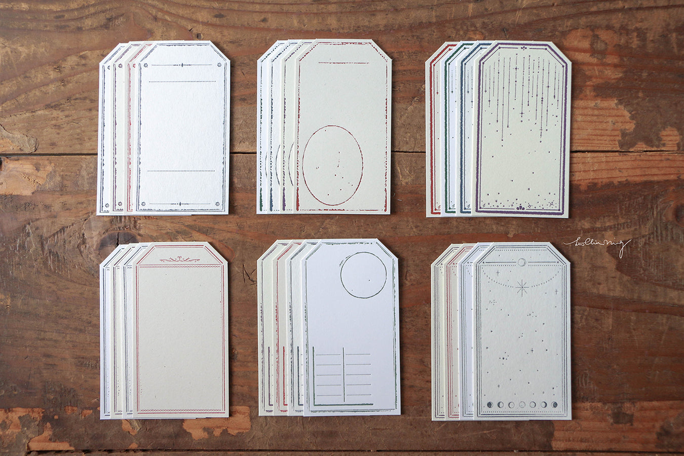 Letterpress Vintage Tag Set A (Tags) - Smidapaper Ikigai Shop