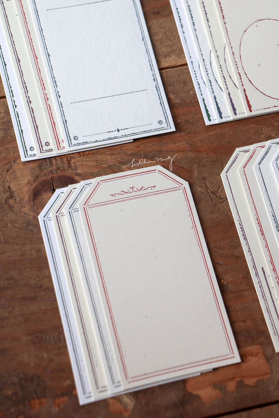 Letterpress Vintage Tag Set A (Tags) - Smidapaper Ikigai Shop