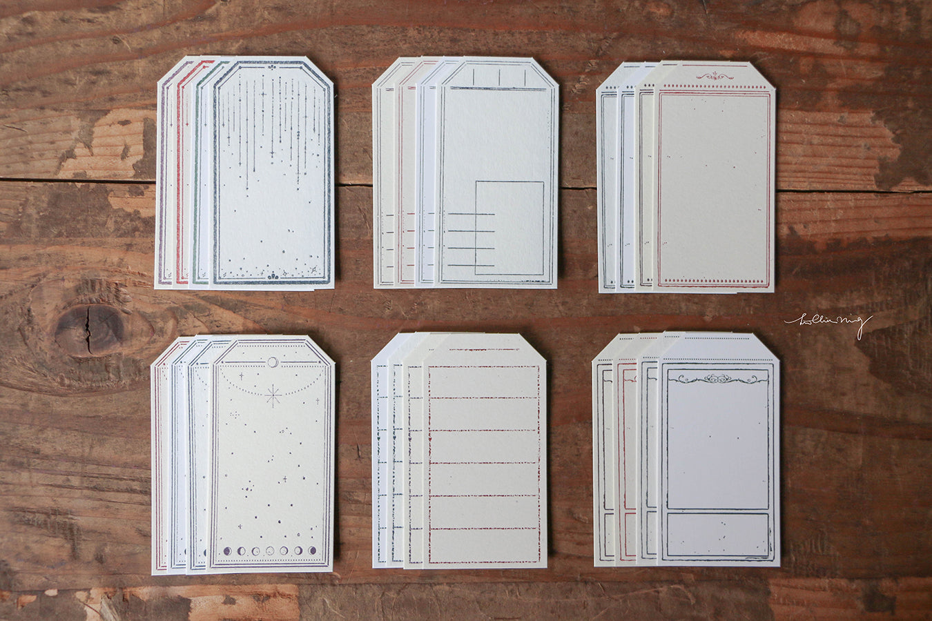 Letterpress Vintage Tag Set A (Tags) - Smidapaper Ikigai Shop