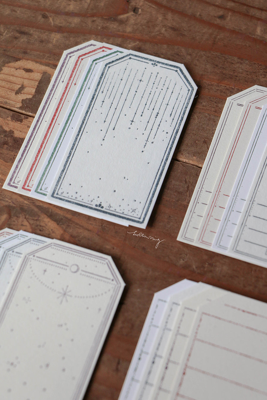 Letterpress Vintage Tag Set A (Tags) - Smidapaper Ikigai Shop