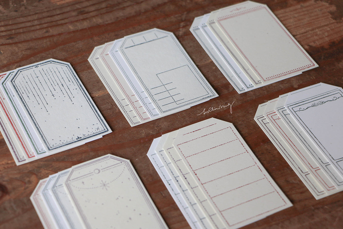 Letterpress Vintage Tag Set A (Tags) - Smidapaper Ikigai Shop