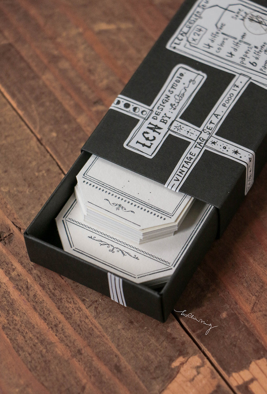 Letterpress Vintage Tag Set A (Tags) - Smidapaper Ikigai Shop