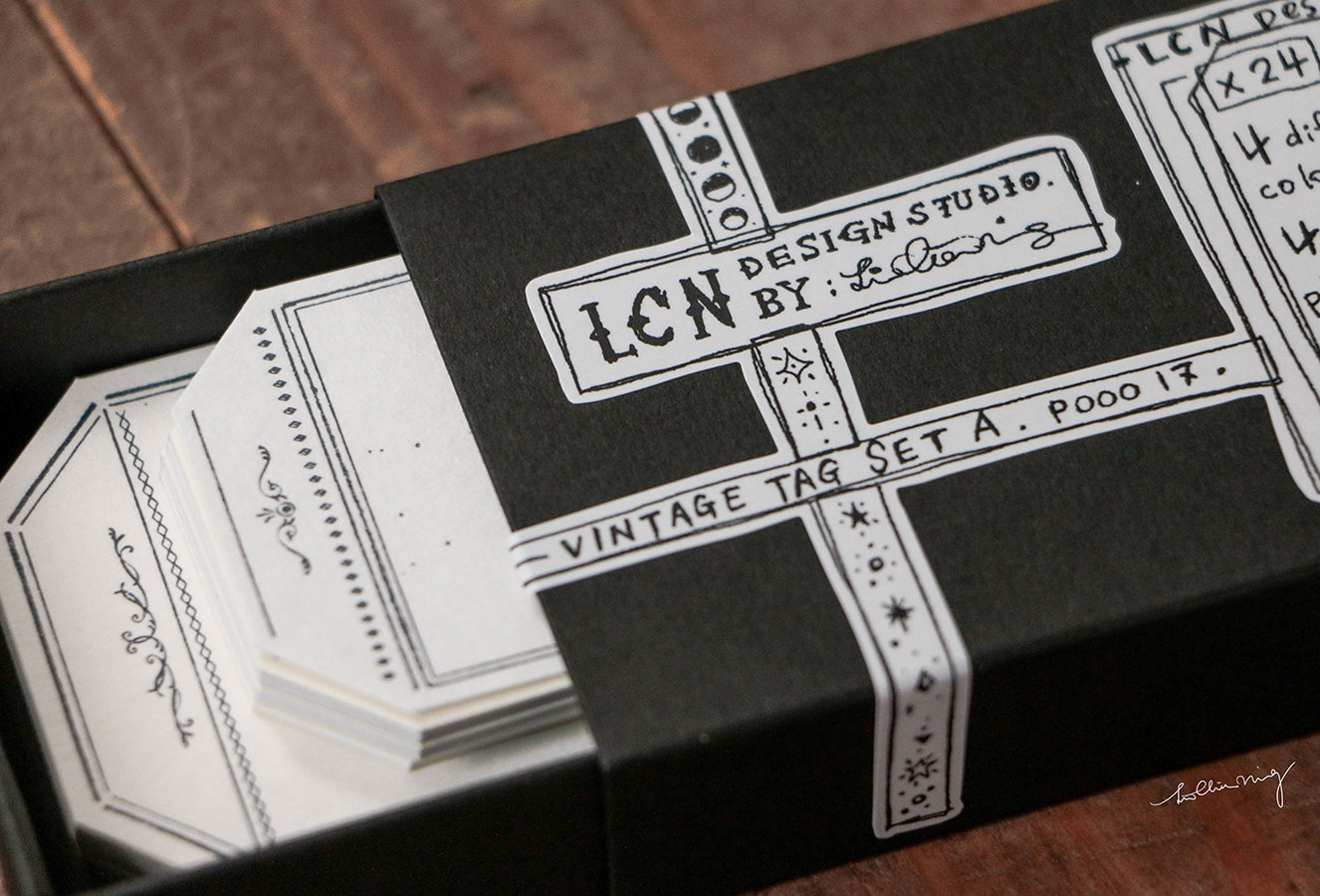 Letterpress Vintage Tag Set A (Tags) - Smidapaper Ikigai Shop