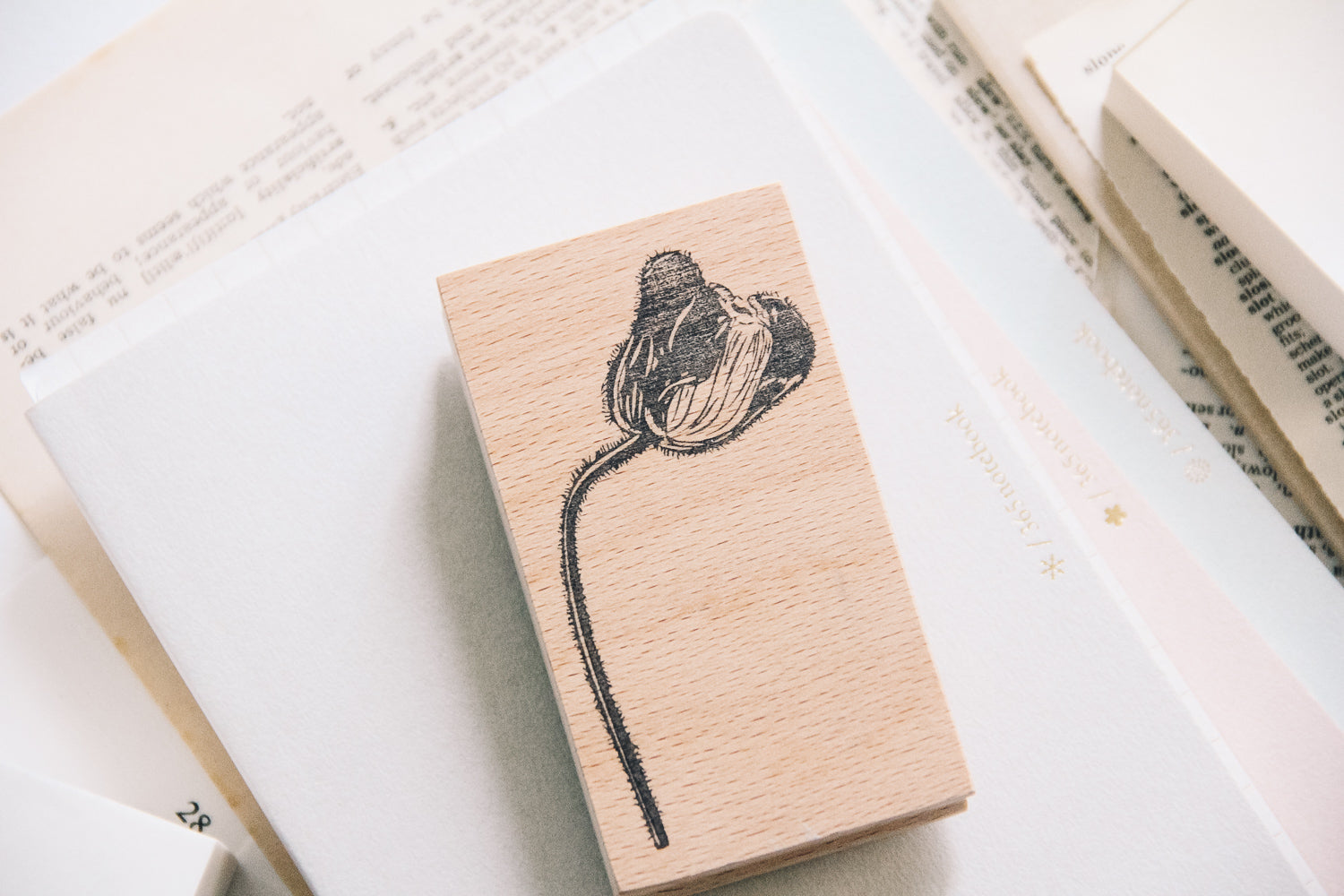 Stempel Jazz Poppy Bud Rubber Stamp - Smidapaper Ikigai Shop