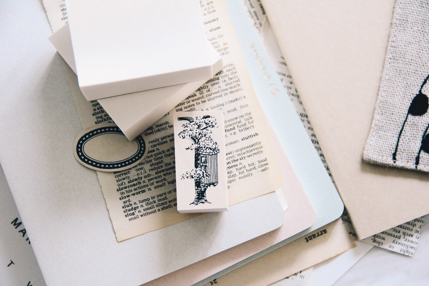 Village by the Oaktree: Forest Tree House Base Rubber Stamp - Smidapaper Ikigai Shop