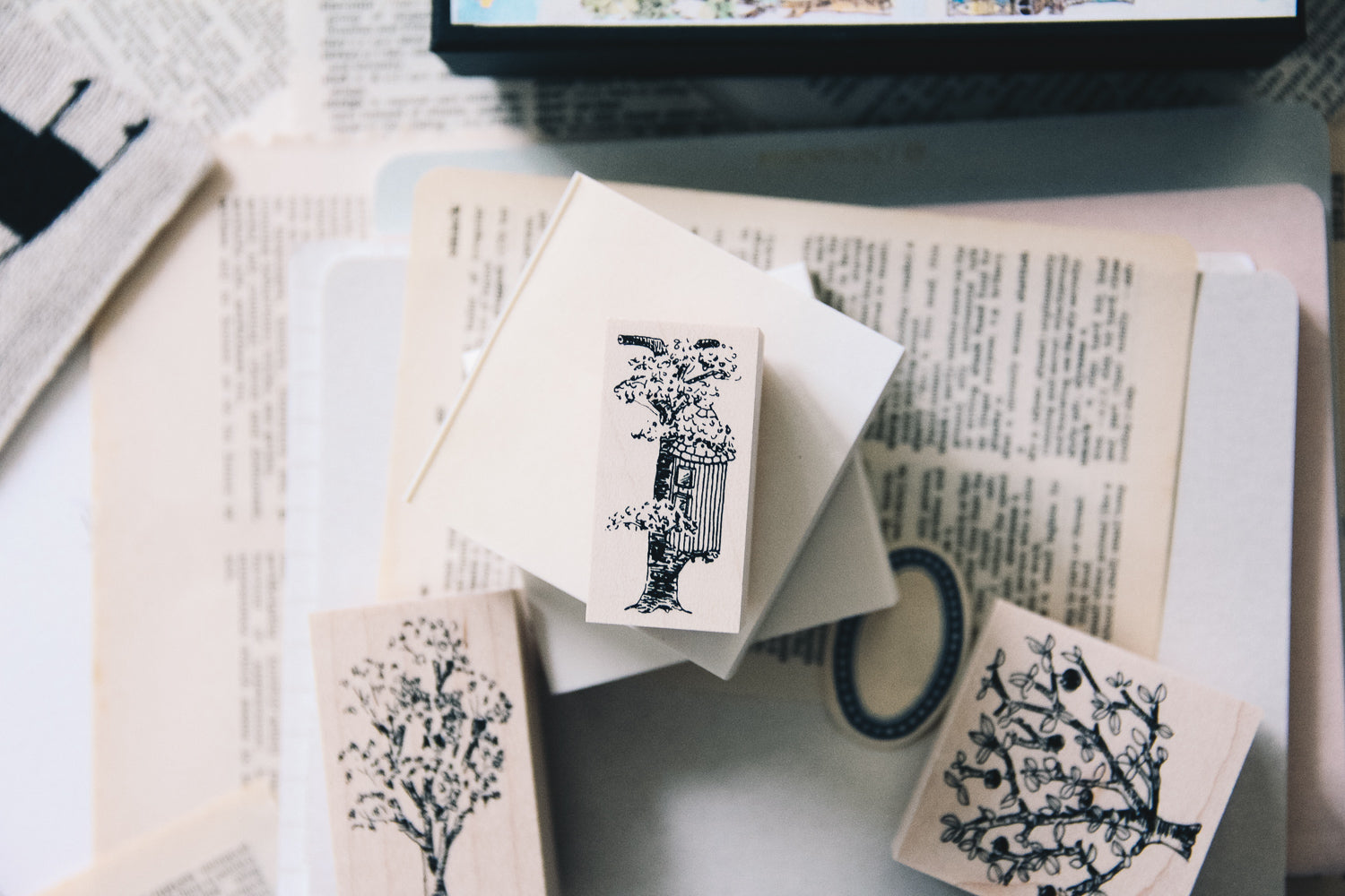 Village by the Oaktree: Forest Tree House Base Rubber Stamp - Smidapaper Ikigai Shop