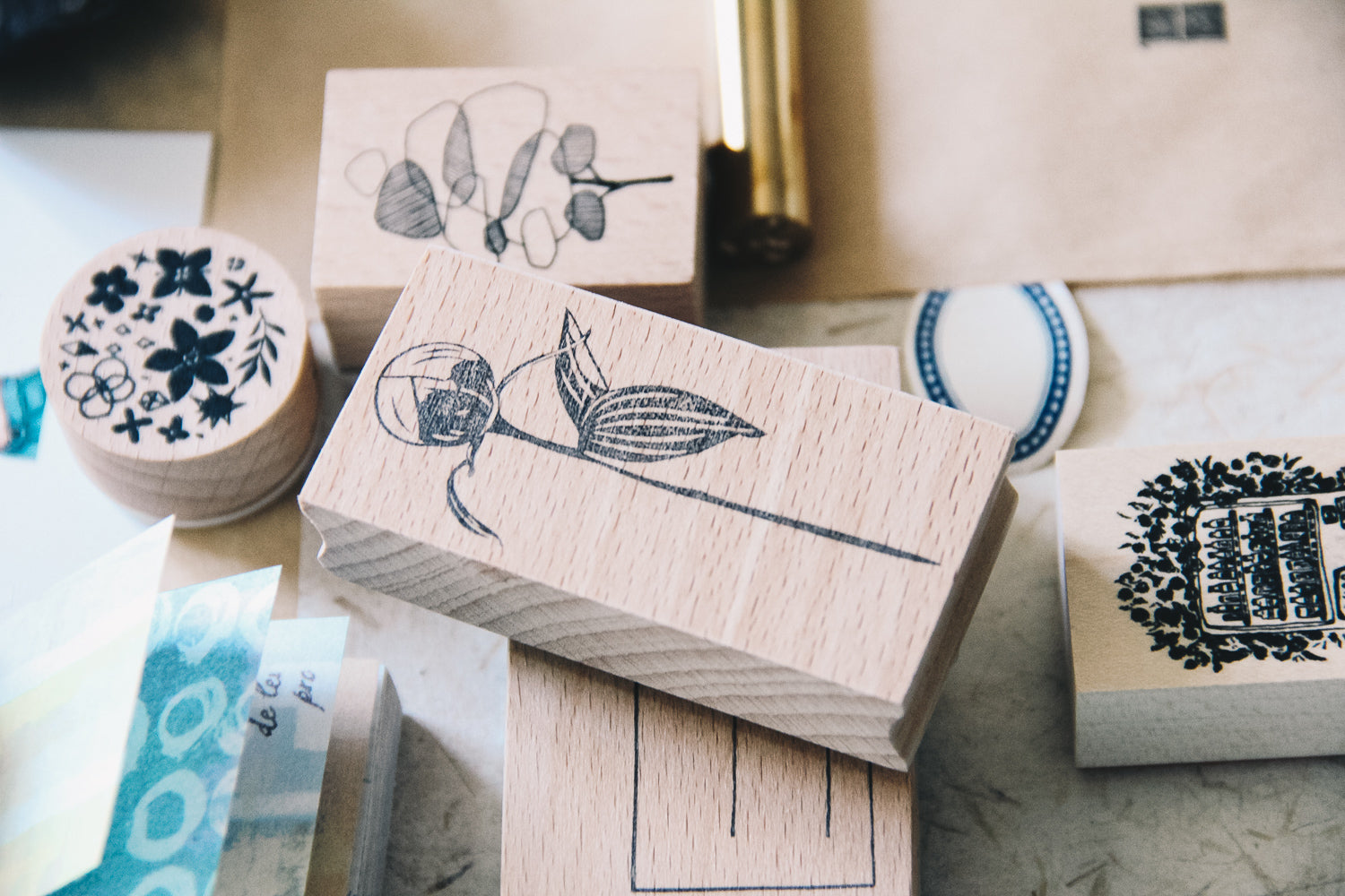 Stempel Jazz Peony Bud Rubber Stamp - Smidapaper Ikigai Shop