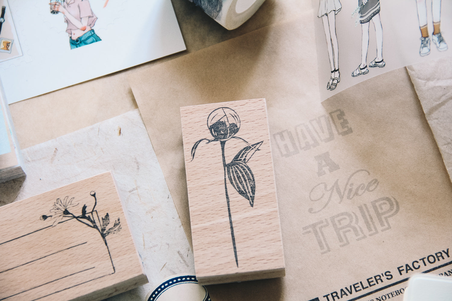 Stempel Jazz Peony Bud Rubber Stamp - Smidapaper Ikigai Shop